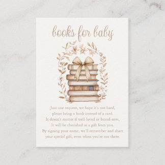 Books For Baby Storybook Bow Baby Shower Tilläggskort