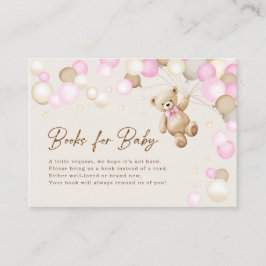 Books For Baby Teddy Bear Girl Baby Shower Tilläggskort