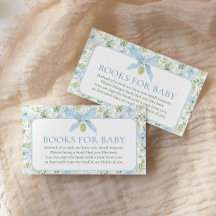 Books For Baby Vintage Floral Blue Bow Baby Shower
