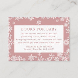 Books For Baby Winter Baby Shower Dusty Rose Pink Tilläggskort