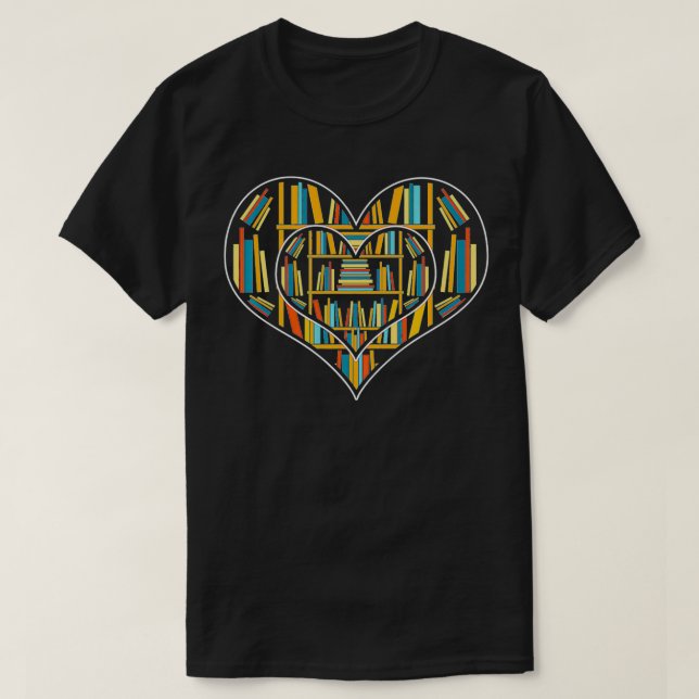 Books Reader Heart Bookworm Book Nerd Gift Bookshe T Shirt (Design framsida)