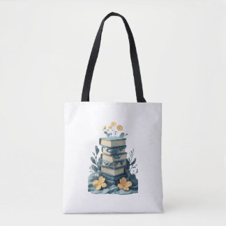Books whit flowers - tote bag tygkasse