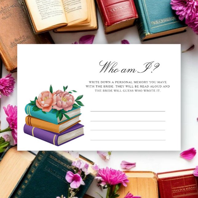 Books - Who am I bridal shower game Brevpapper (Skapare uppladdad)