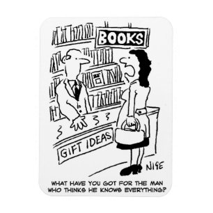 Bookseller i en bokbutik med kund magnet
