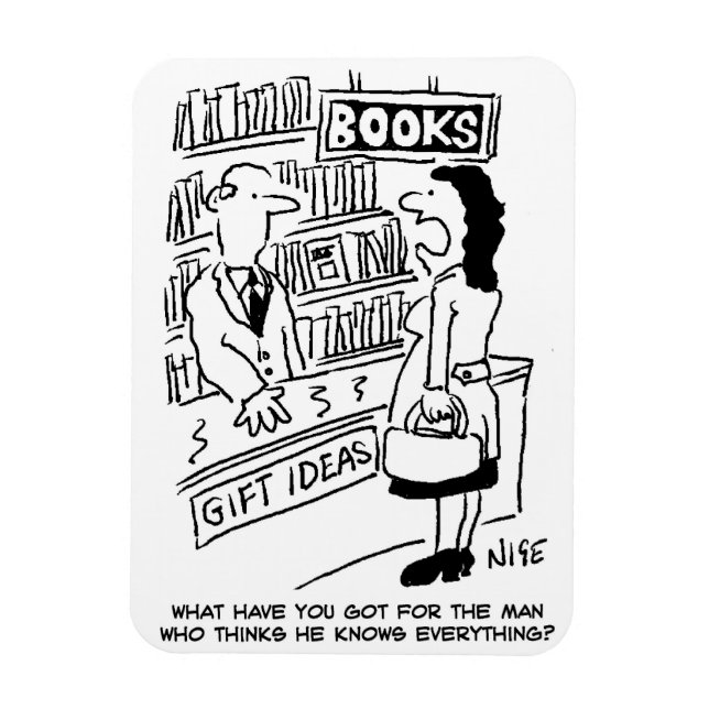 Bookseller i en bokbutik med kund magnet (Vertikal)