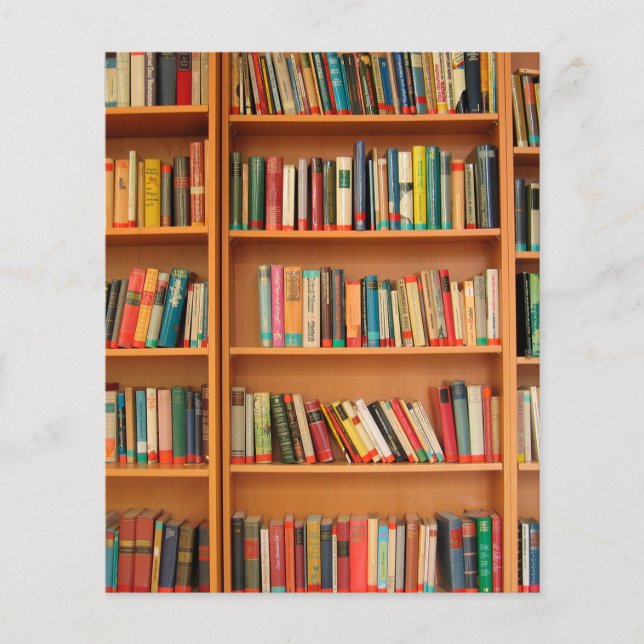 Bookshelf Bokar Bibliotek Bookworm Reading Flygblad (Framsidan)