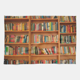 Bookshelf Bokar Bibliotek Bookworm Reading Kökshandduk