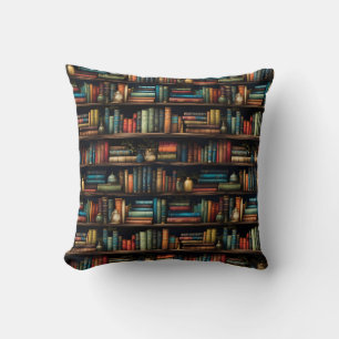 Bookshelf Bokar Bibliotek Bookworm Reading Kudde