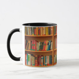 Bookshelf Bokar Bibliotek Bookworm Reading Mugg