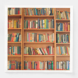 Bookshelf Bokar Bibliotek Bookworm Reading Pappersservett