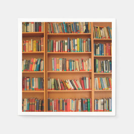 Bookshelf Bokar Bibliotek Bookworm Reading Pappersservett
