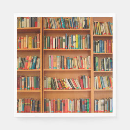 Bookshelf Bokar Bibliotek Bookworm Reading Pappersservett