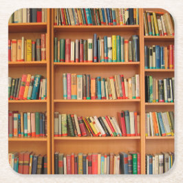 Bookshelf Bokar Bibliotek Bookworm Reading Underlägg Papper Kvadrat