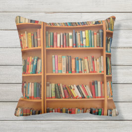 Bookshelf Bokar Bibliotek Bookworm Reading Utomhuskudde