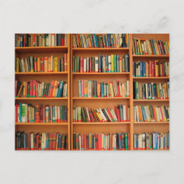 Bookshelf Bokar Bibliotek Bookworm Reading Vykort