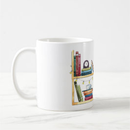 Bookshelf Bokar Bok Älskare Reader Home Shelder Kaffemugg