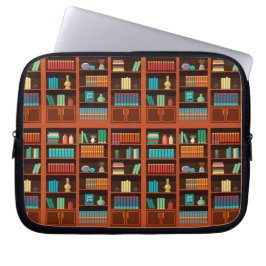Bookshelf Illustration Electronics Bag Laptop Fodral