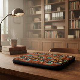 Bookshelf Illustration Electronics Bag Laptop Fodral