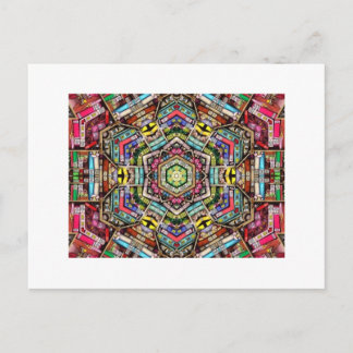 Bookshelf Kaleidoscope Vykort