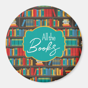 Bookshelf Reading Kärlek Magnet