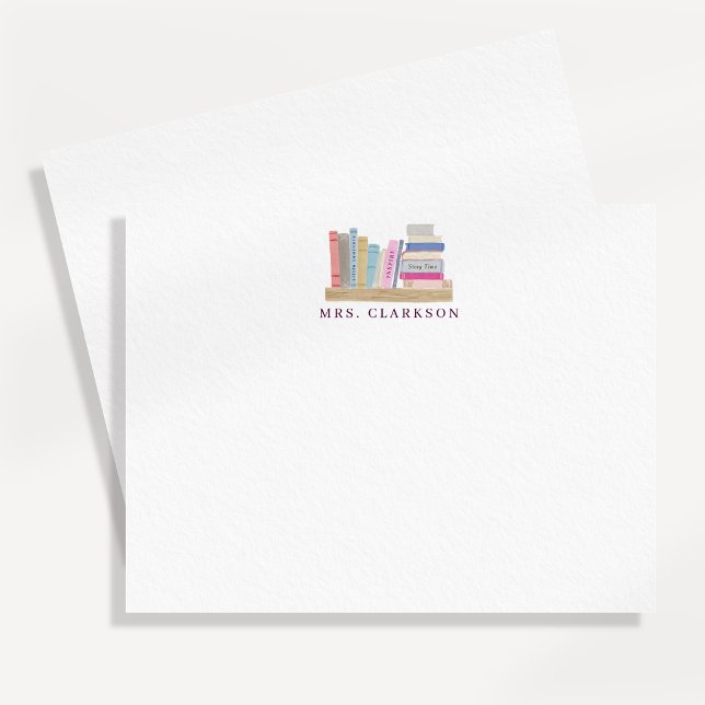 Bookshelf Teacher Note Card Gift for Teacher  Inbjudningar (Skapare uppladdad)