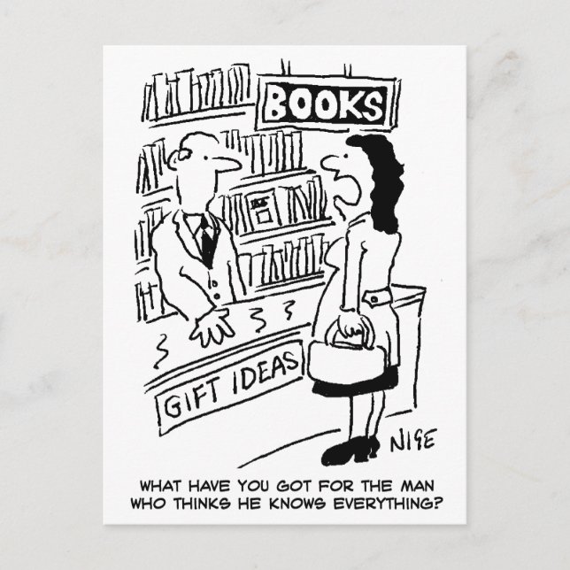 Bookshop Customer asks Shopkeeper a Question Vykort (Framsida)