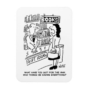 Bookshop Customer frågar Shopkeeper en fråga Magnet