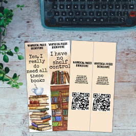 Bookstore Bibliotek QR Funny Bok-citatbokmärke Kort