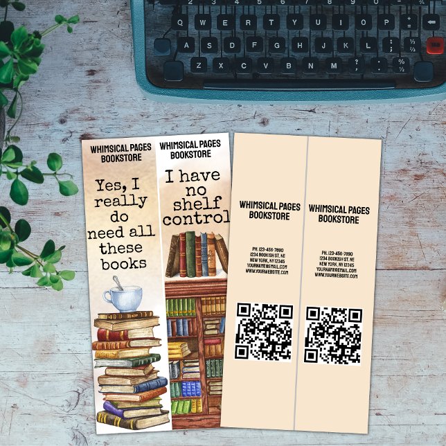Bookstore Bibliotek QR Funny Bok-citatbokmärke Kort (Skapare uppladdad)