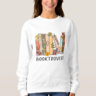 Booktrovert-blommigt-besättningens svettare t shirt