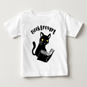 Booktrovert cat med bok t shirt