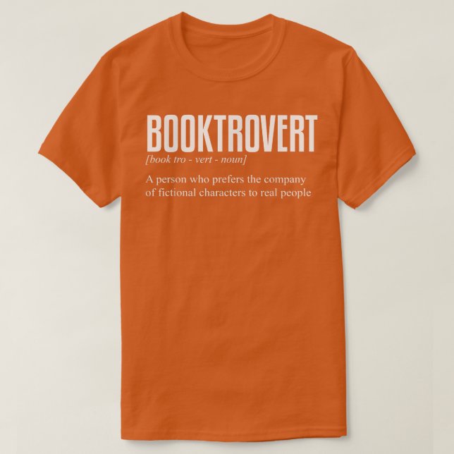 BookTrovert Definition Funny Reading Bok Älskare T Shirt (Design framsida)