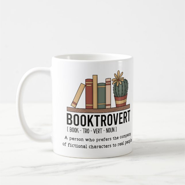 Booktrovert Dictionary Definition Bok Kaffemugg (Vänster)