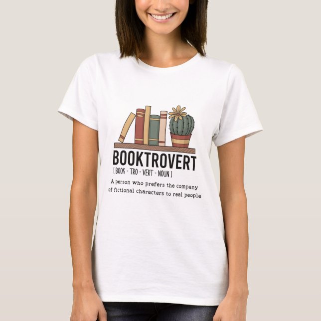 Booktrovert Dictionary Definition Bok T Shirt (Framsida)