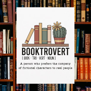 Booktrovert Dictionary Definition Bok Vykort