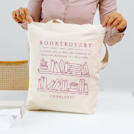 Booktrovert Editable Färg Bok Älskare Tote Bag Tygkasse