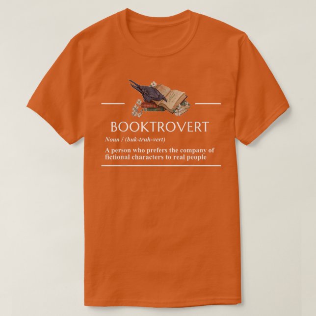 Booktrovert en fin definition av fiktiv Bok L T Shirt (Design framsida)