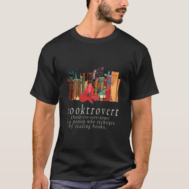 Booktrovert, Funny Book Reader T Shirt (Framsida)