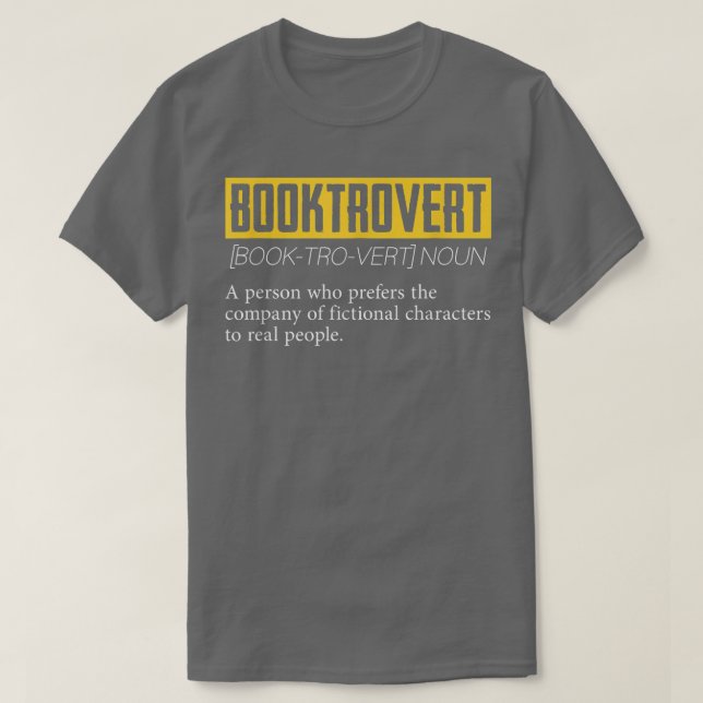 Booktrovert Introvert Shy Reading Bok Älskare Libr T Shirt (Design framsida)