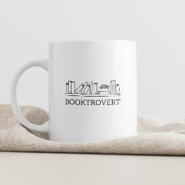 Booktrovert minimal typografi Modern nuny citot Kaffemugg