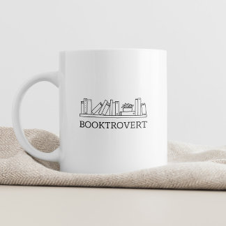 Booktrovert minimal typografi Modern nuny citot Kaffemugg