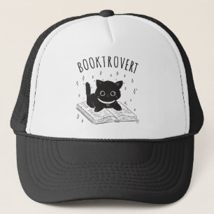 Booktrovertkatt med bok och stjärnor keps