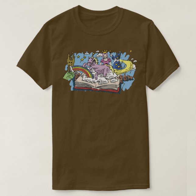 Bookworm Avid ReaderFairy Tale Fantasy Bok Readin T Shirt (Design framsida)
