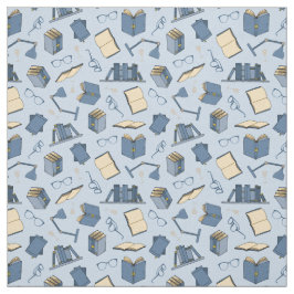 Bookworm Blue Bokar och läsglas bok Älskare Tyg