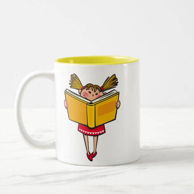 Bookworm bok älskare-gästflicka Två-Tonad mugg (Vänster)