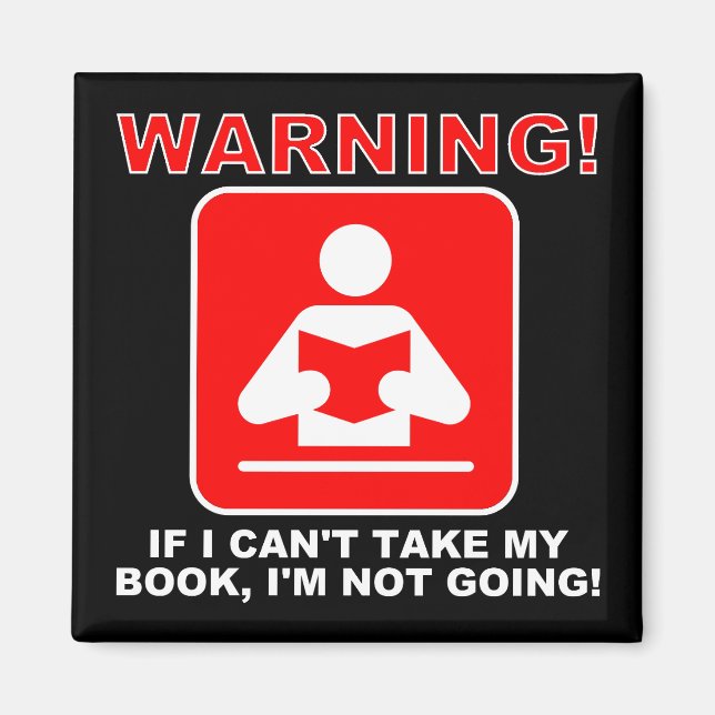 Bookworm Bok Älskare Warning Funny Fridge Magnet (Framsidan)