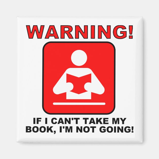 Bookworm Bok Älskare Warning Funny Fridge Magnet (Framsidan)