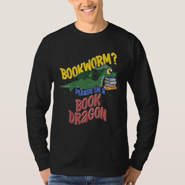 Bookworm Bok Reading Mythical Creature Cute Bok T Shirt (Framsida)