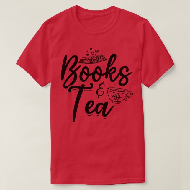 Bookworm bokar & Tea Bok Älskare Läs Bokar Librari T Shirt (Design framsida)