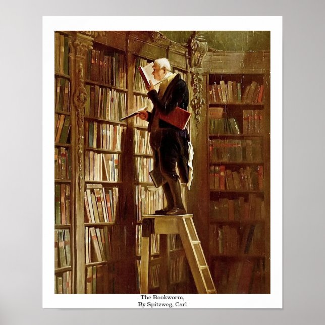 Bookworm, by Spitzweg, Carl Poster (Framsidan)
